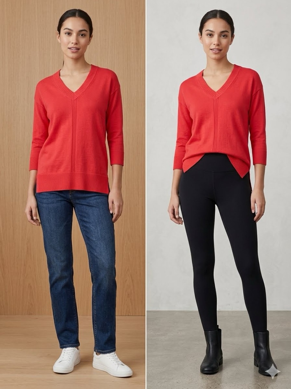 Joe Fresh V-neck red pullover sweater, Size Small